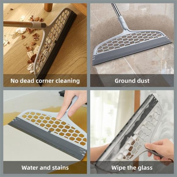 2 In 1 Adjustable Magic Broom Pet Hair Remover W/ Mini Squeegee Extended Length - Picture 6 of 9